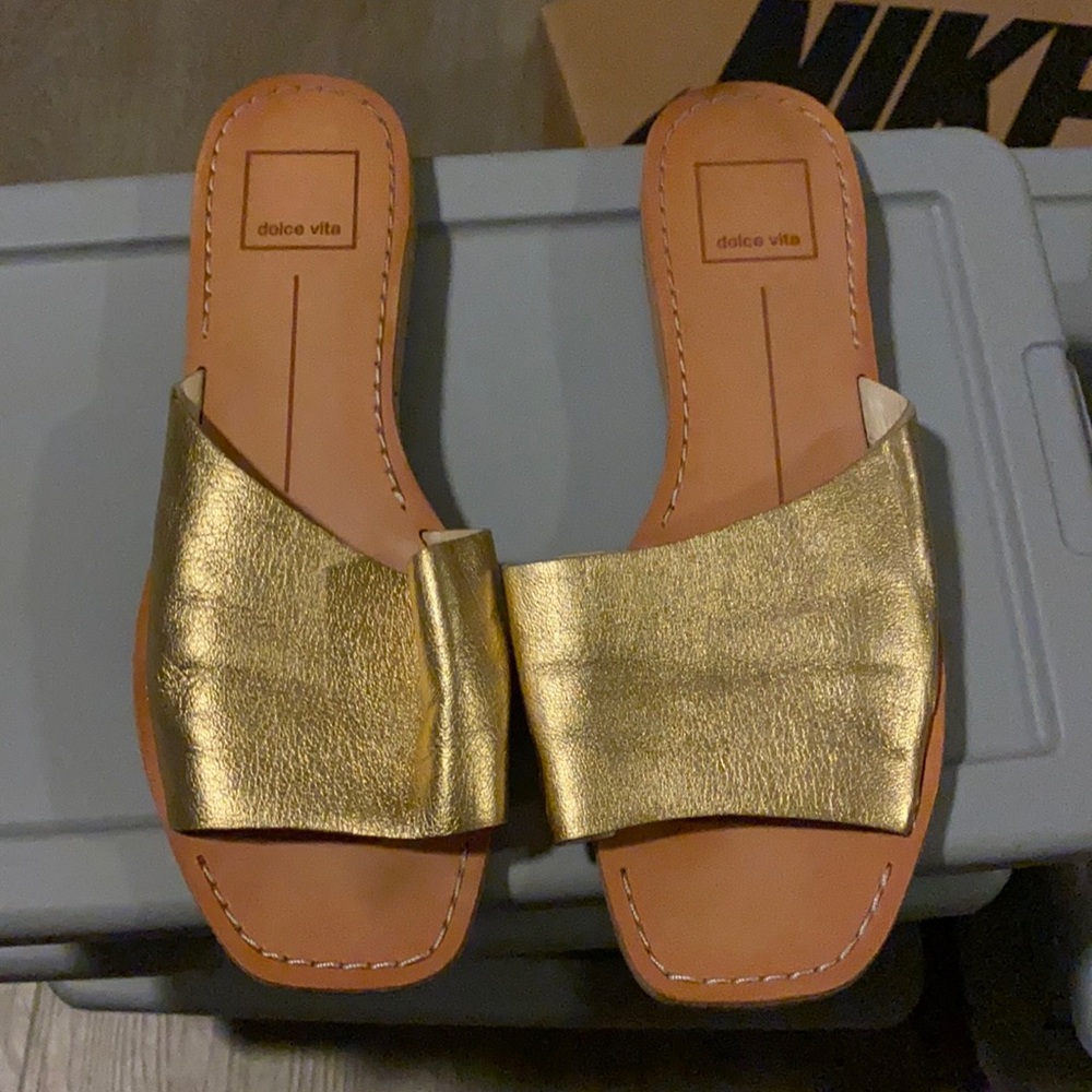 Dolce Vita Gold Slip on Sandals